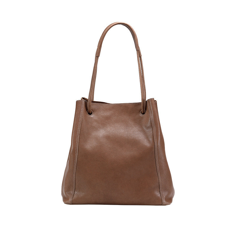 Soft Leather Bucket Bag Female Genuine Leather Crossbody - New Star Living