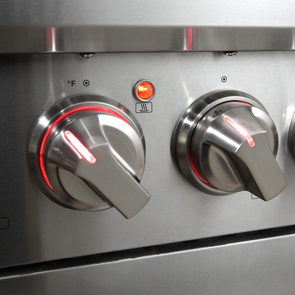 Forno Capriasca - Titanium Professional 48 Freestanding Dual Fuel Electric 240V Door Oven Range, Red